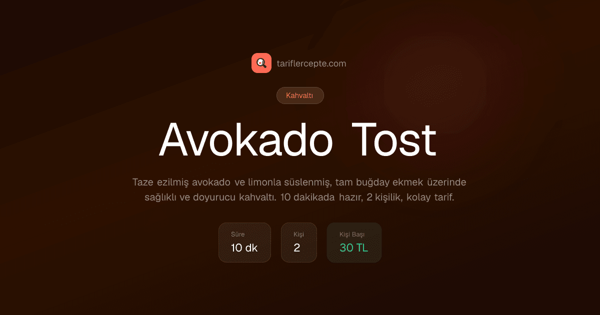 Avokado Tost tarifi