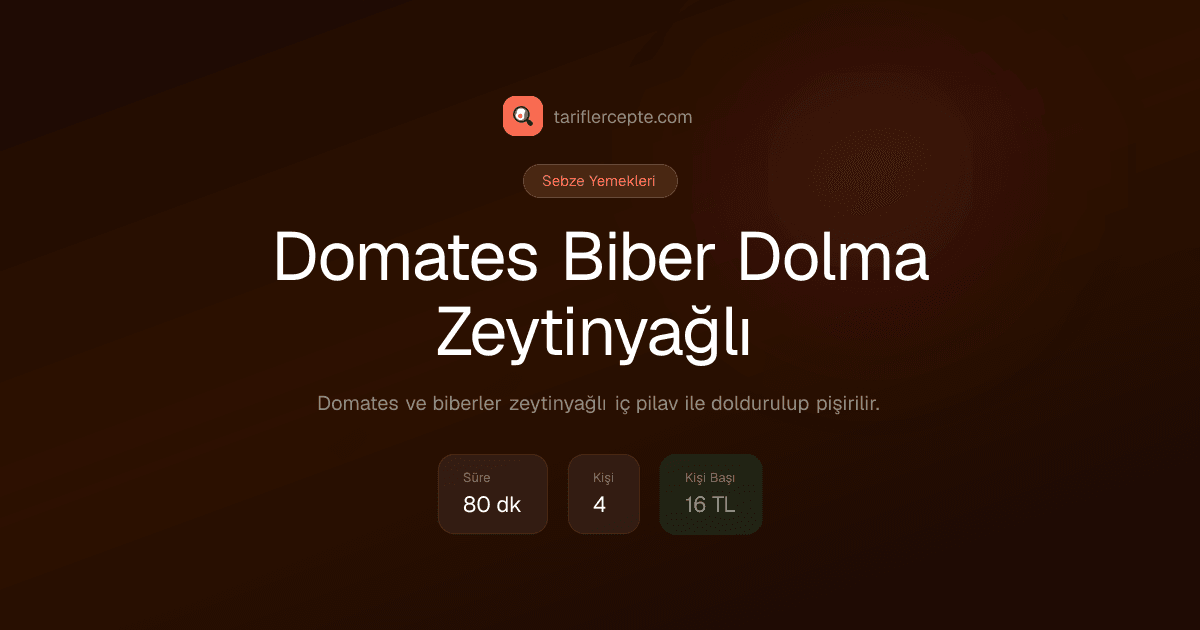 Domates Biber Dolma Zeytinyağlı tarifi