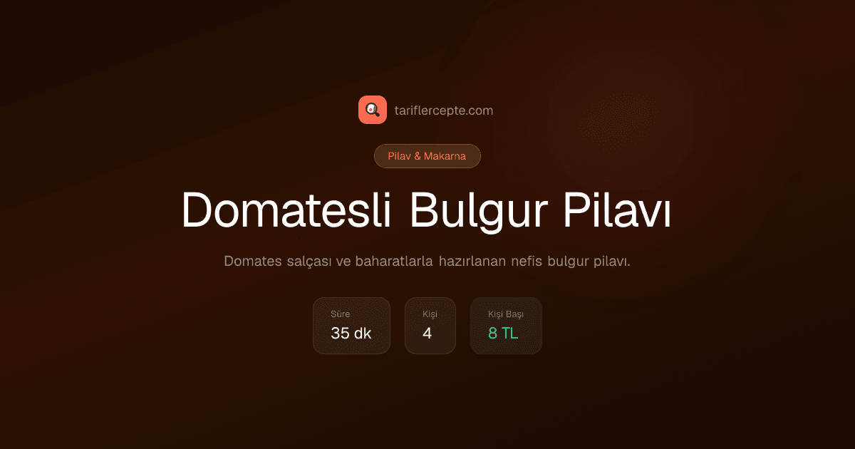 Domatesli Bulgur Pilavı tarifi