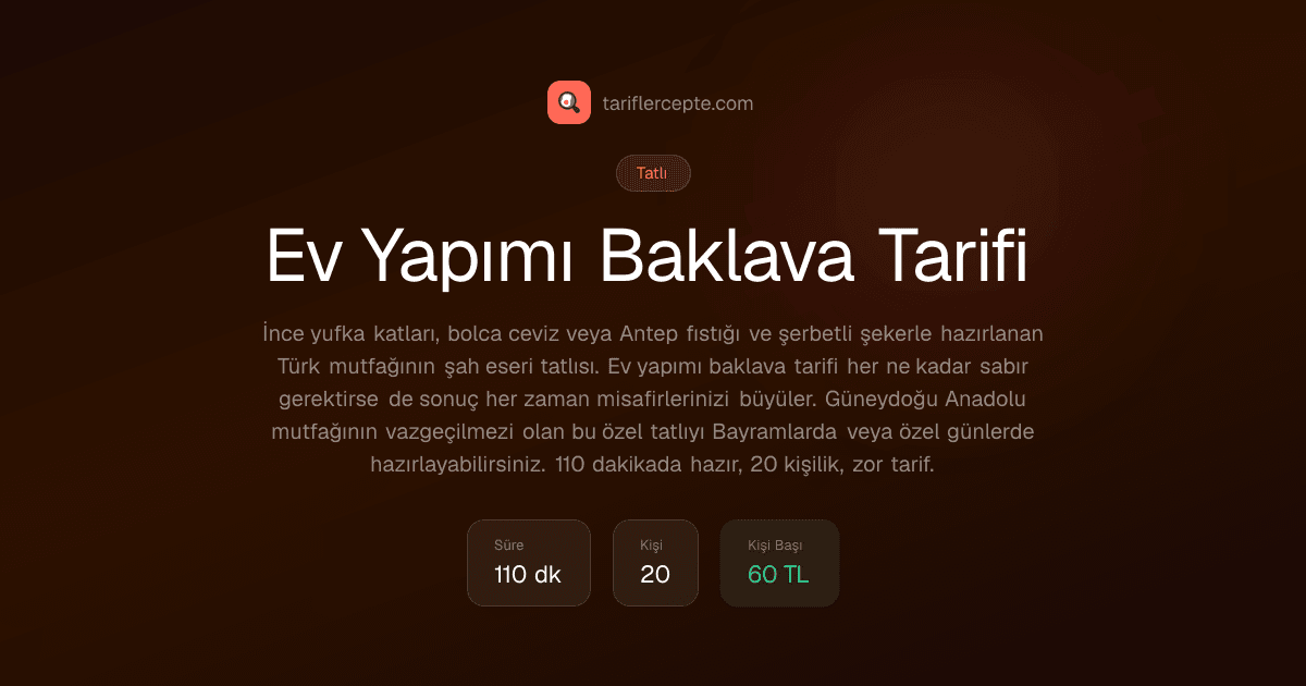 Ev Yapımı Baklava Tarifi tarifi