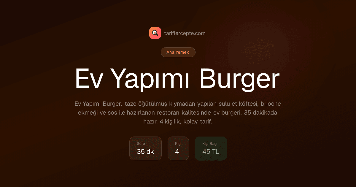 Ev Yapımı Burger tarifi