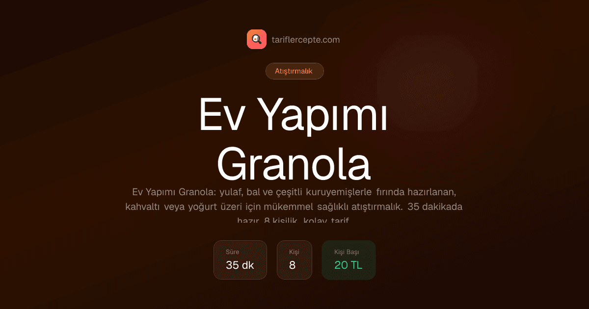Ev Yapımı Granola tarifi