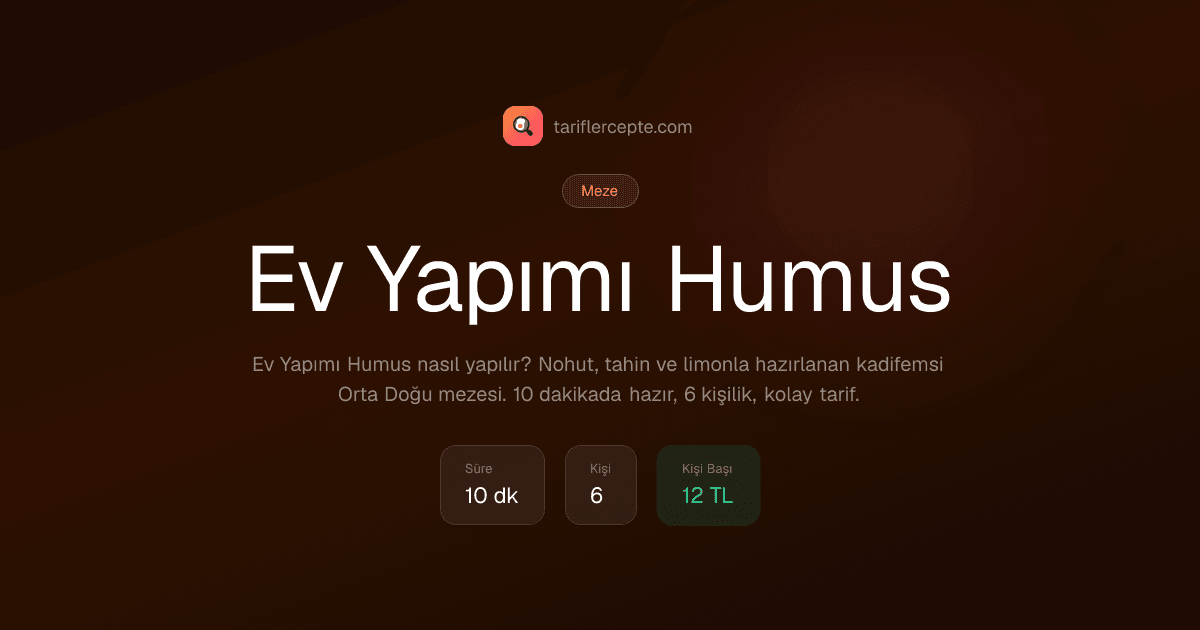 Ev Yapımı Humus tarifi
