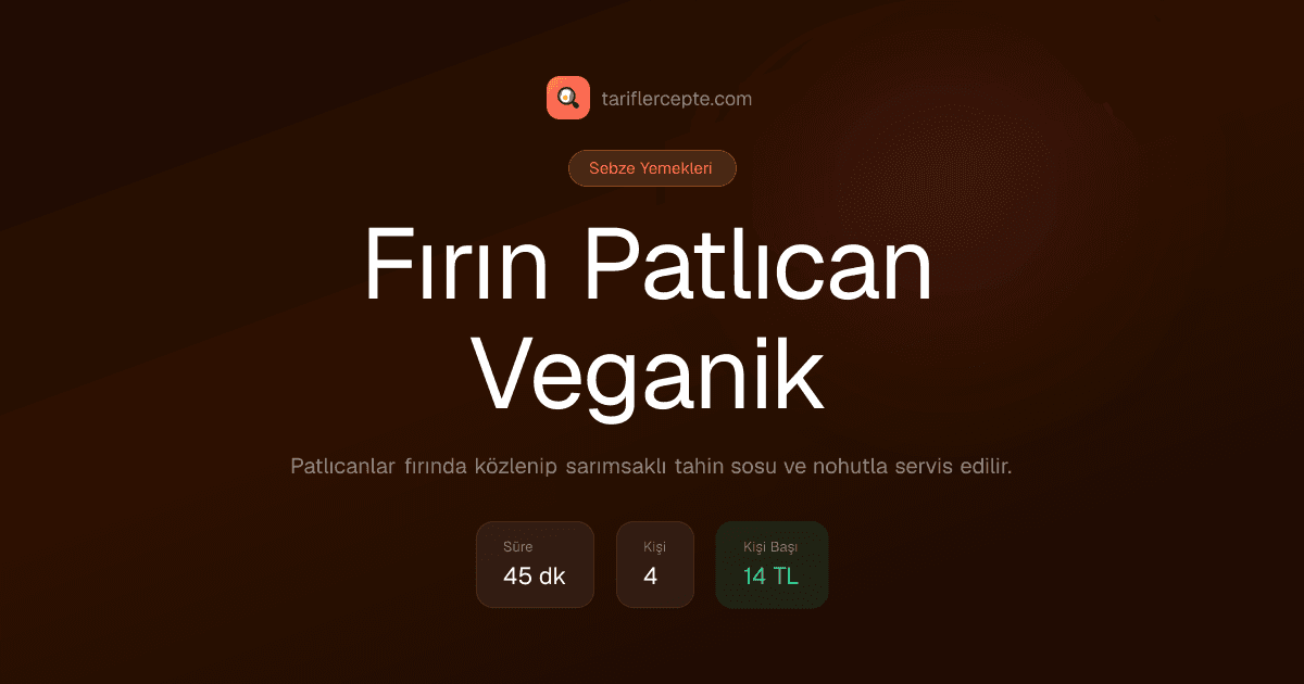 Fırın Patlıcan Veganik tarifi