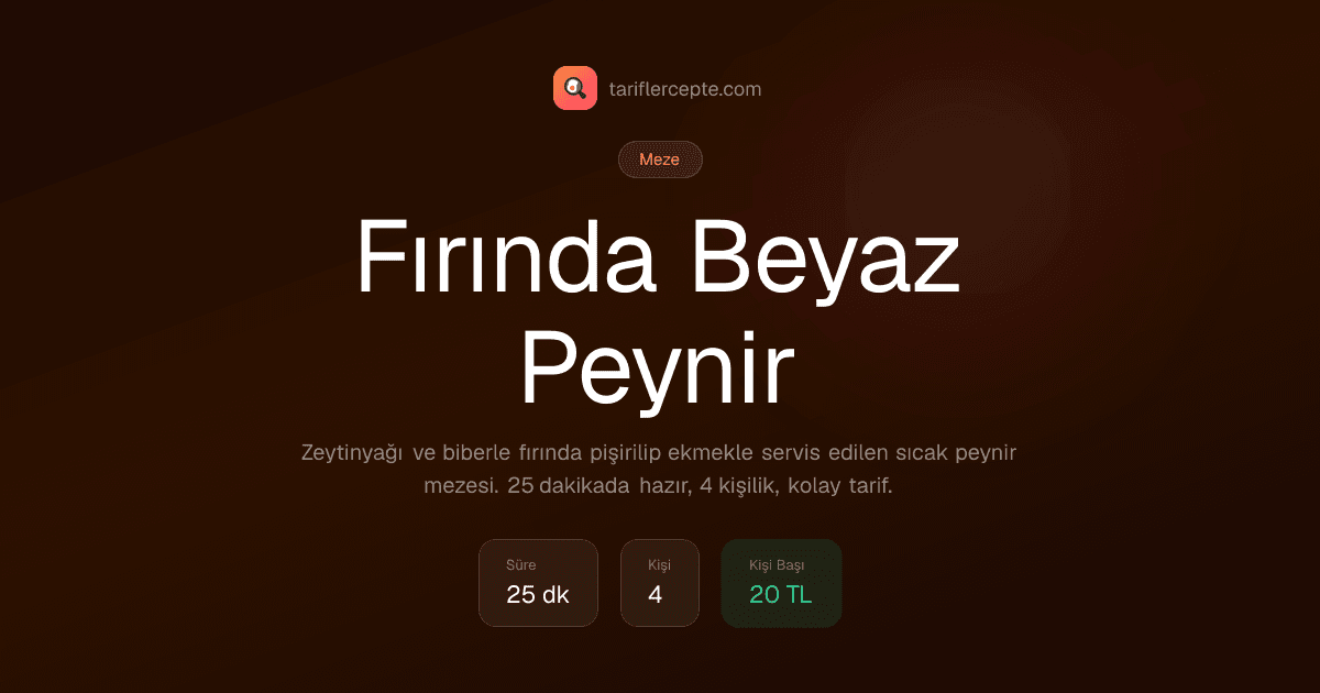 Fırında Beyaz Peynir tarifi