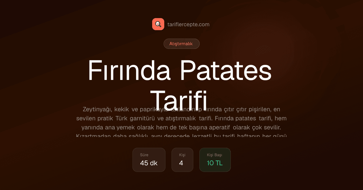 Fırında Patates Tarifi