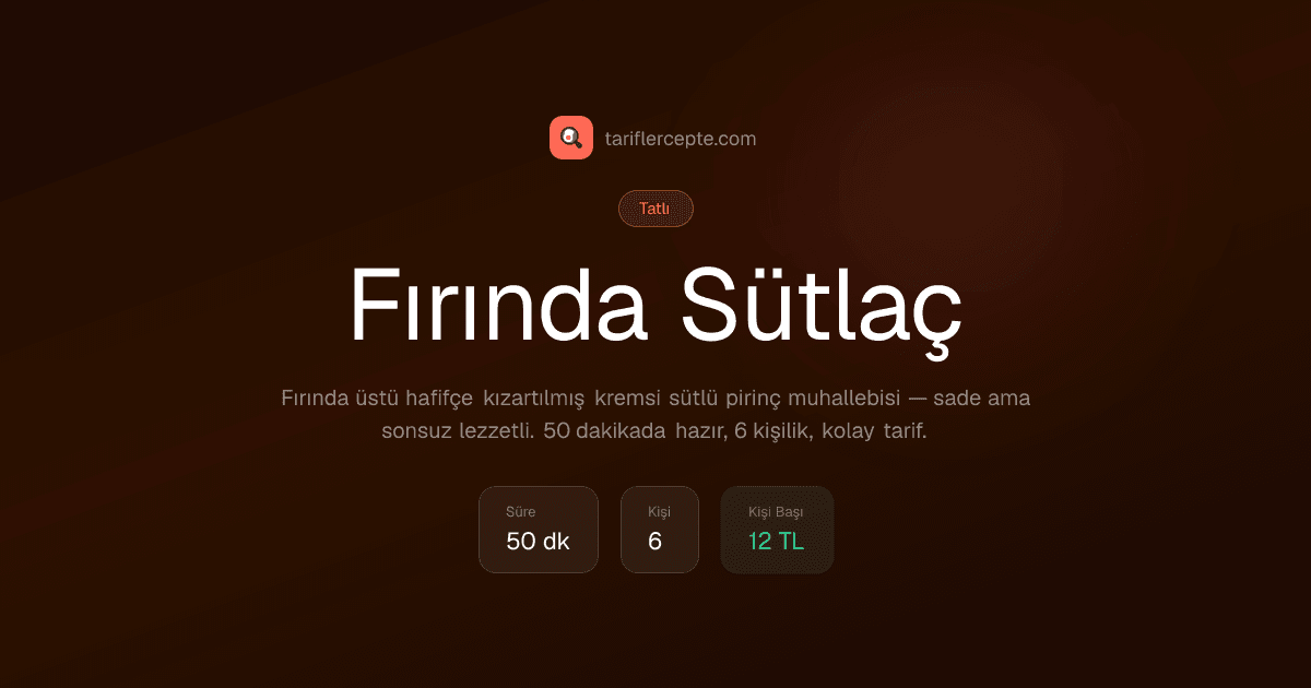 Fırında Sütlaç tarifi
