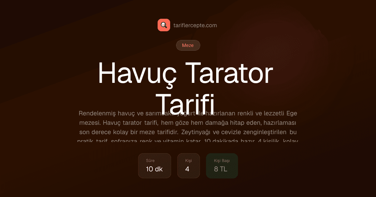 Havuç Tarator Tarifi tarifi