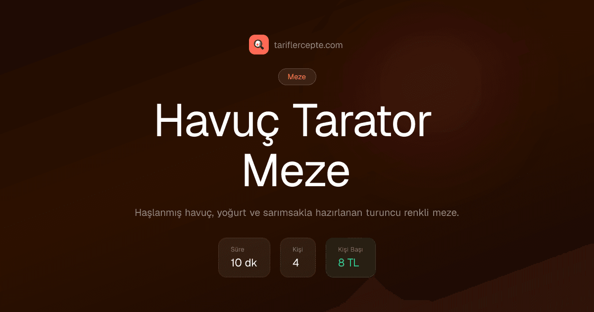 Havuç Tarator Meze tarifi