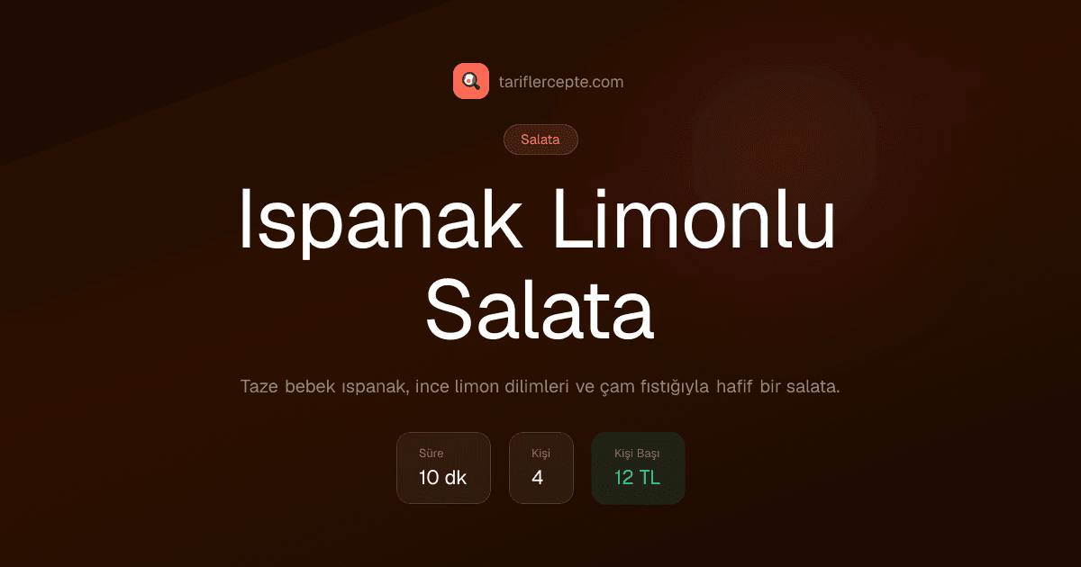 Ispanak Limonlu Salata tarifi