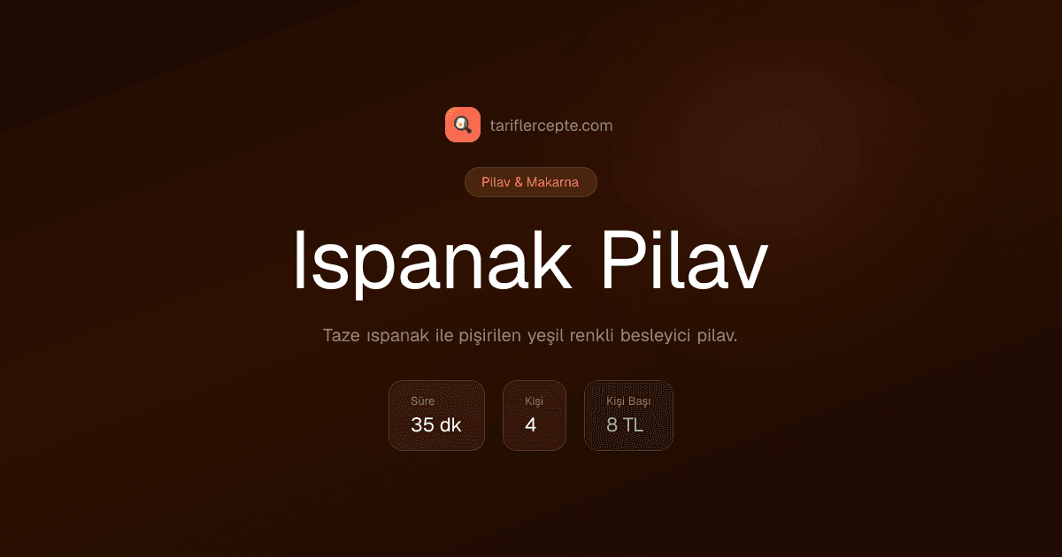 Ispanak Pilav tarifi