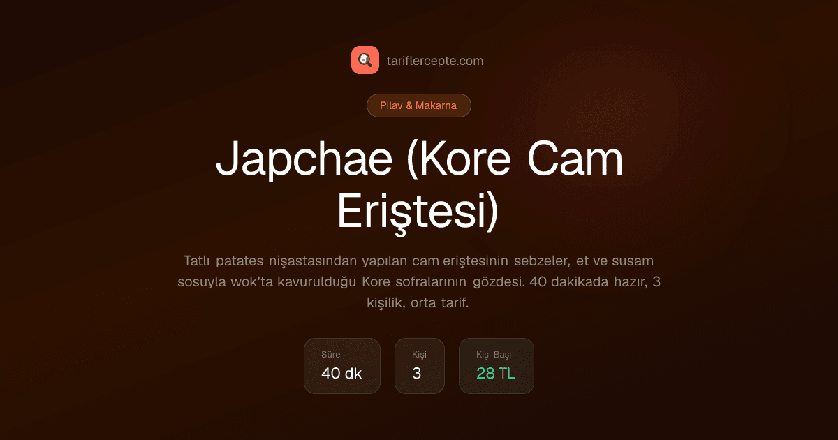 Japchae (Kore Cam Eriştesi) tarifi