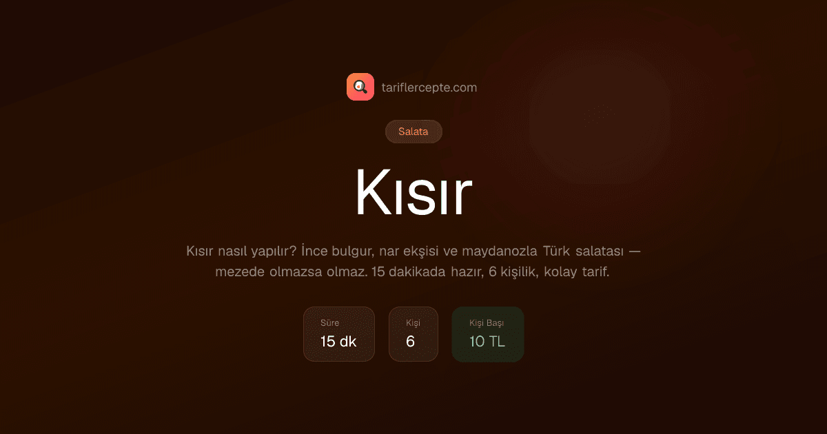Kısır tarifi