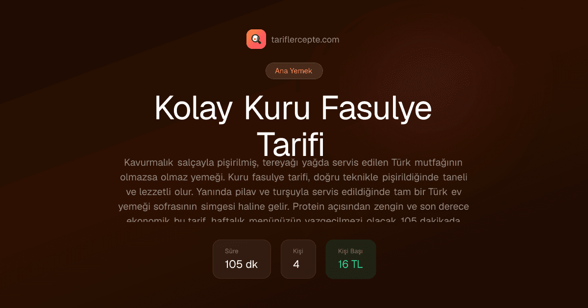 Kolay Kuru Fasulye Tarifi