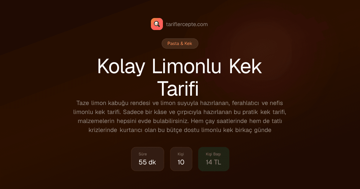 Kolay Limonlu Kek Tarifi