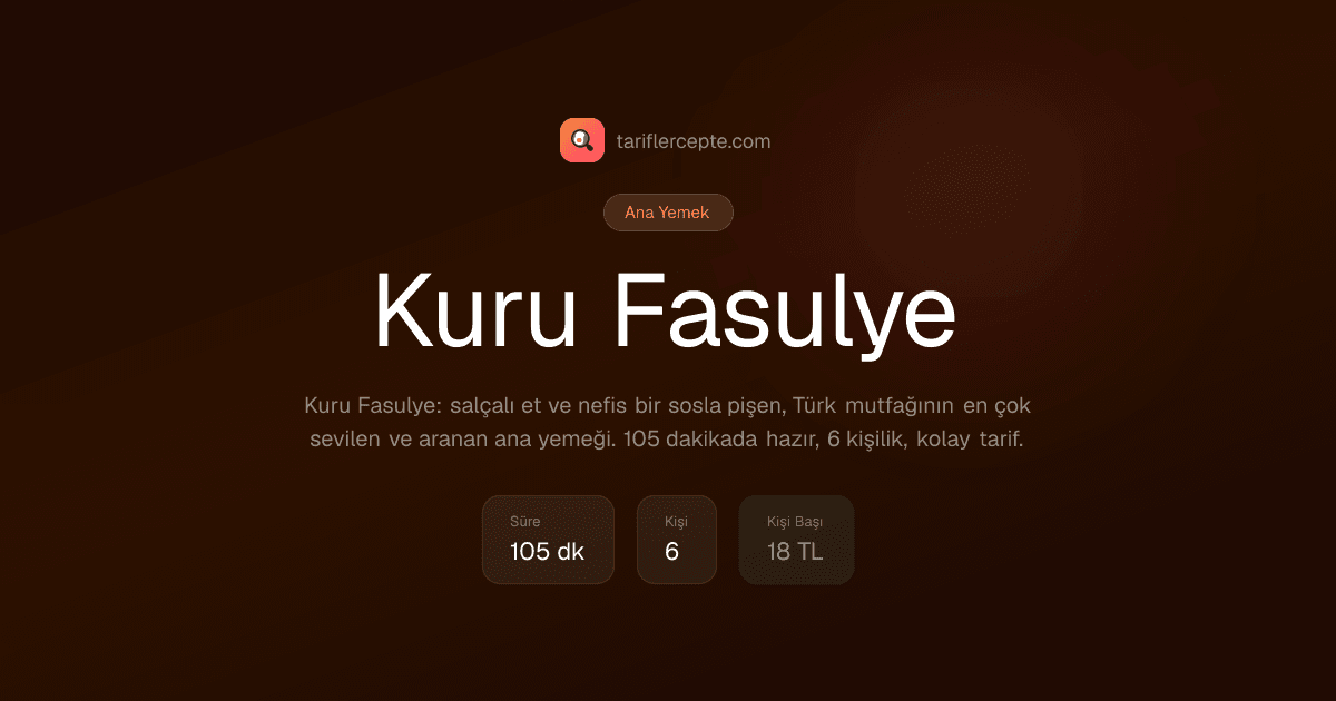 Kuru Fasulye tarifi