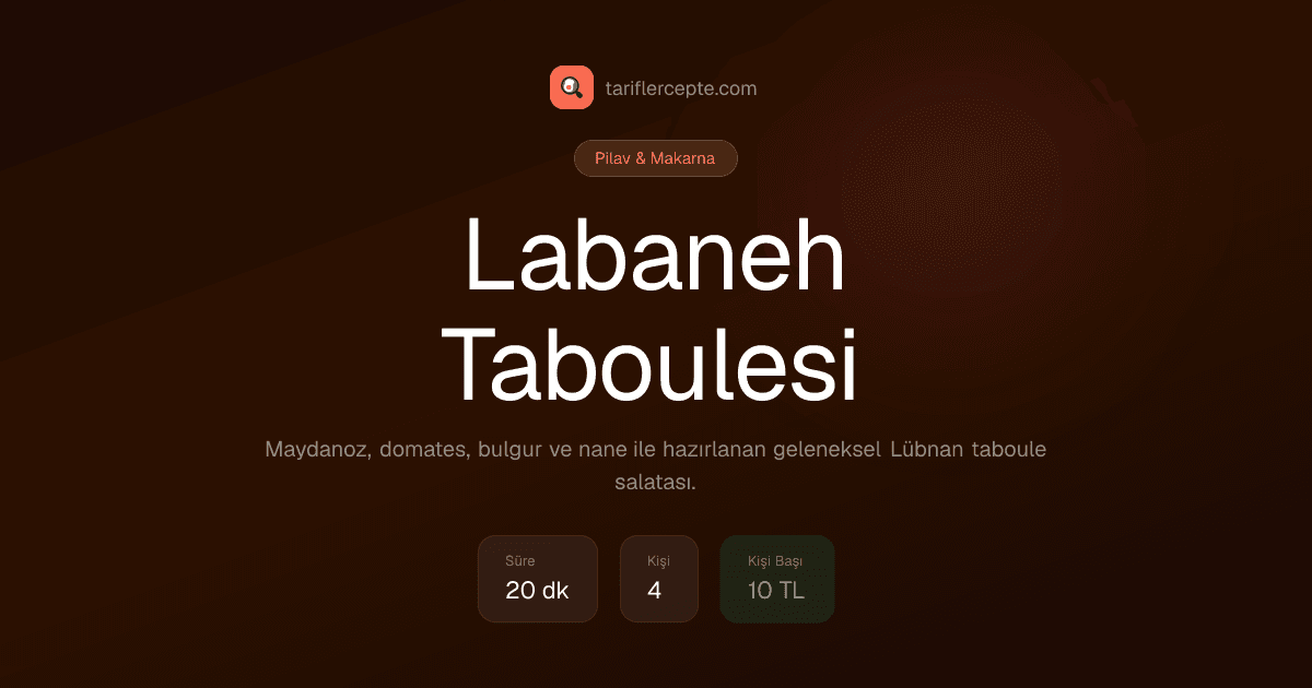 Labaneh Taboulesi tarifi