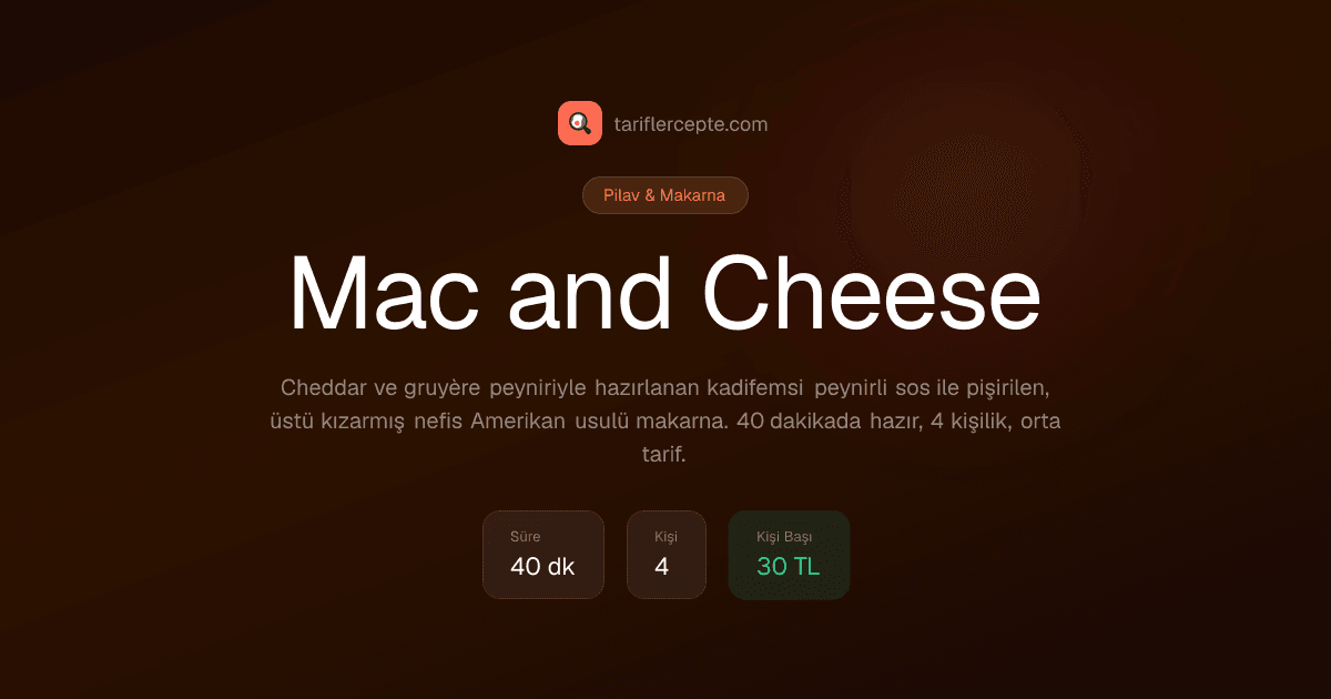Mac and Cheese tarifi