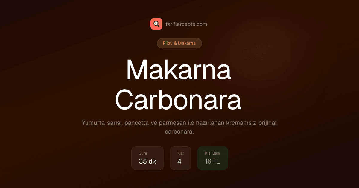 Makarna Carbonara tarifi