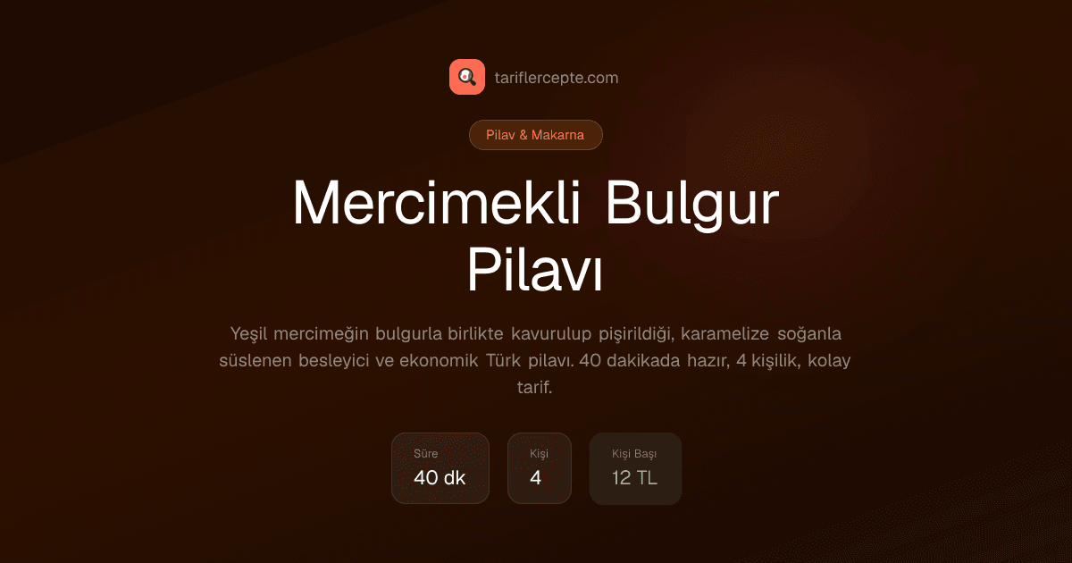 Mercimekli Bulgur Pilavı tarifi