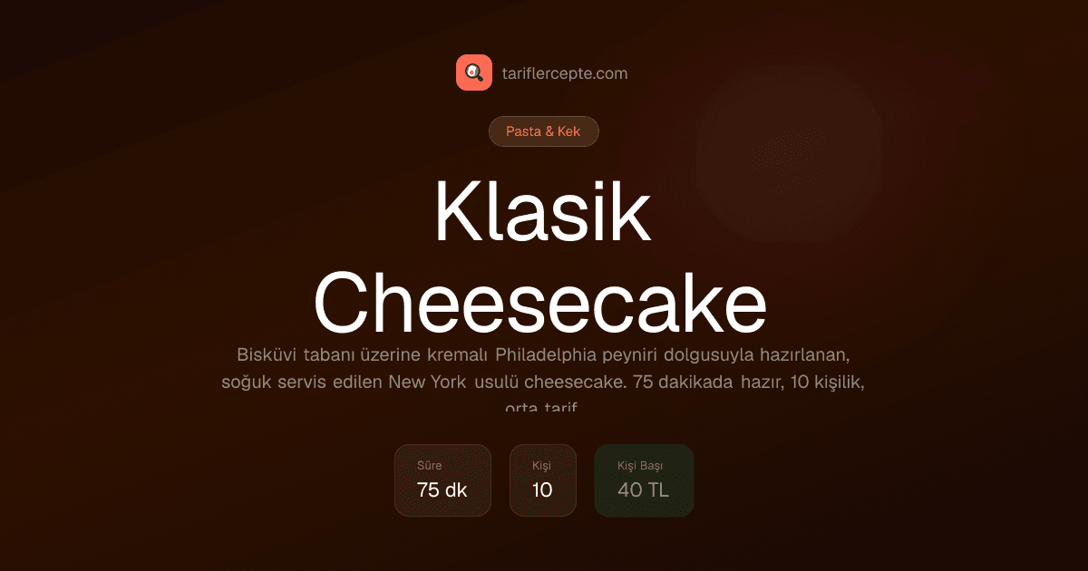 Klasik Cheesecake tarifi