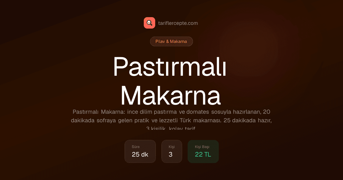 Pastırmalı Makarna tarifi