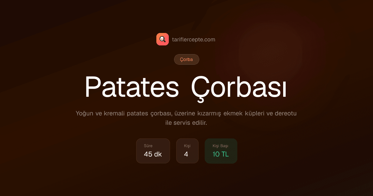 Patates Çorbası tarifi