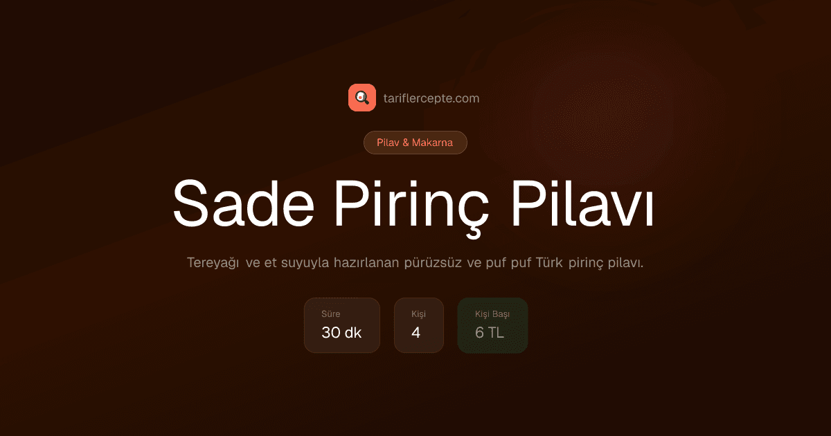 Sade Pirinç Pilavı tarifi