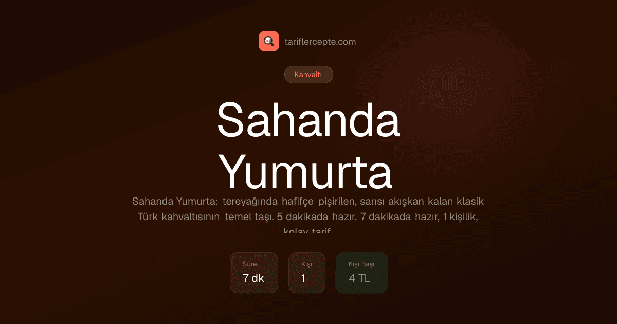 Sahanda Yumurta tarifi