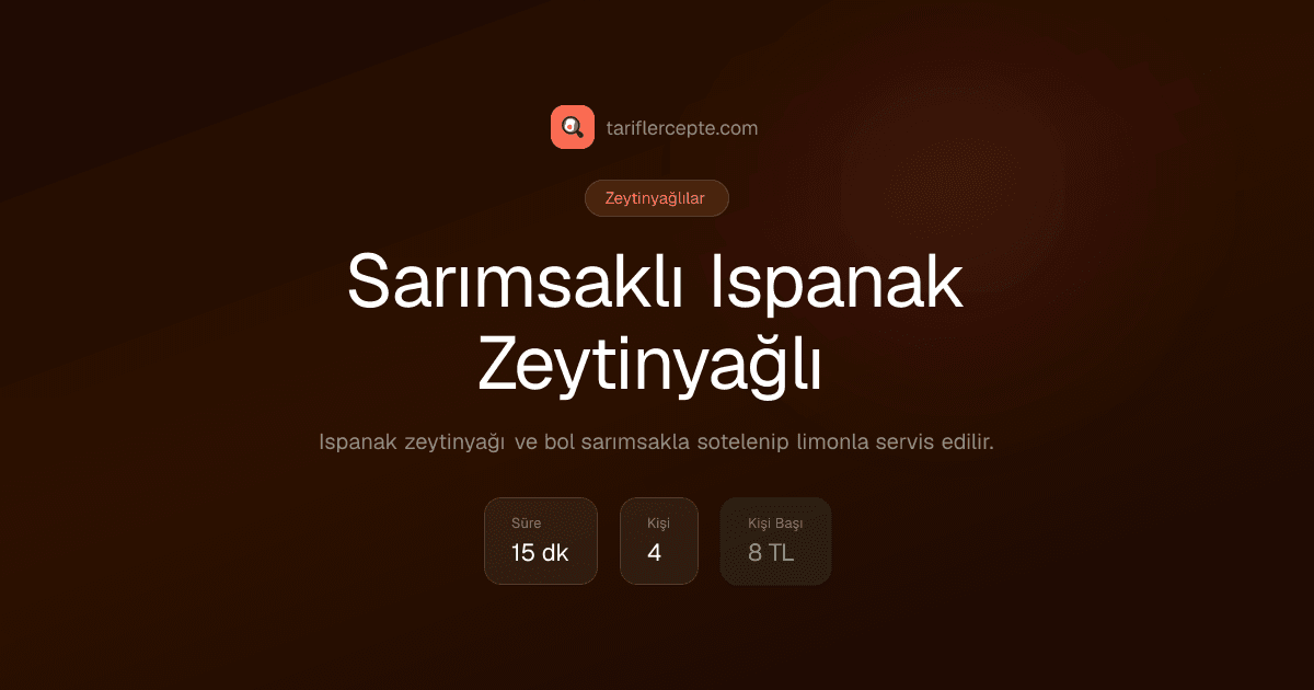 Sarımsaklı Ispanak Zeytinyağlı tarifi