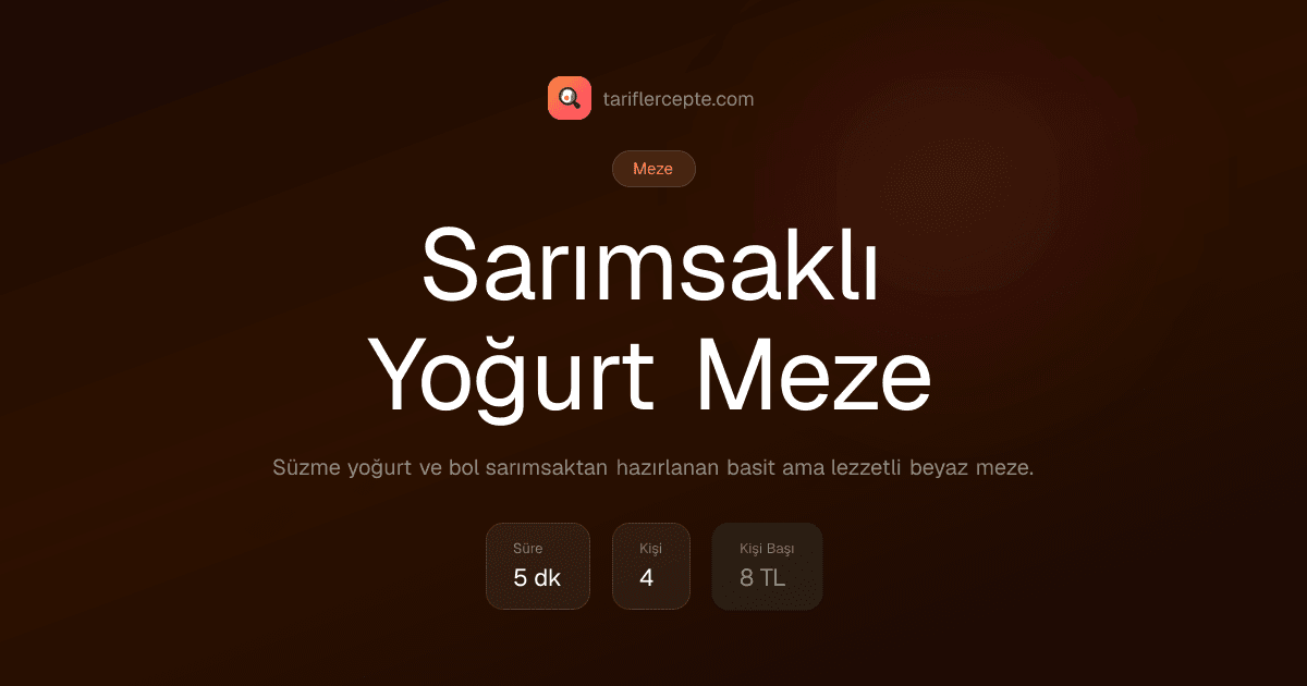 Sarımsaklı Yoğurt Meze tarifi