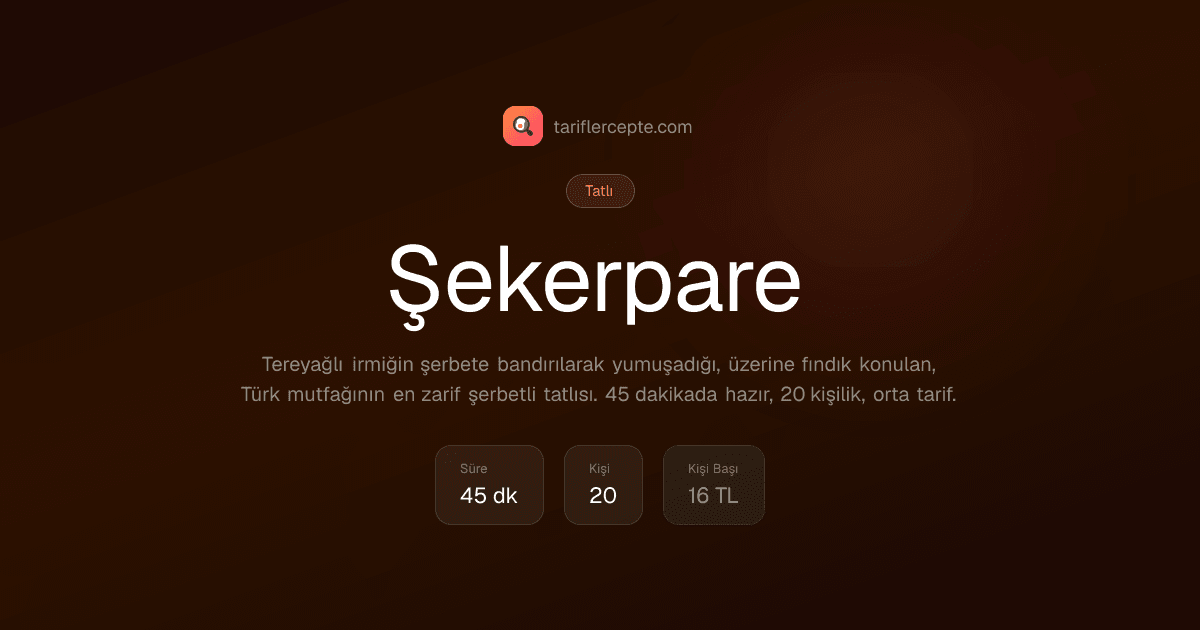 Şekerpare tarifi