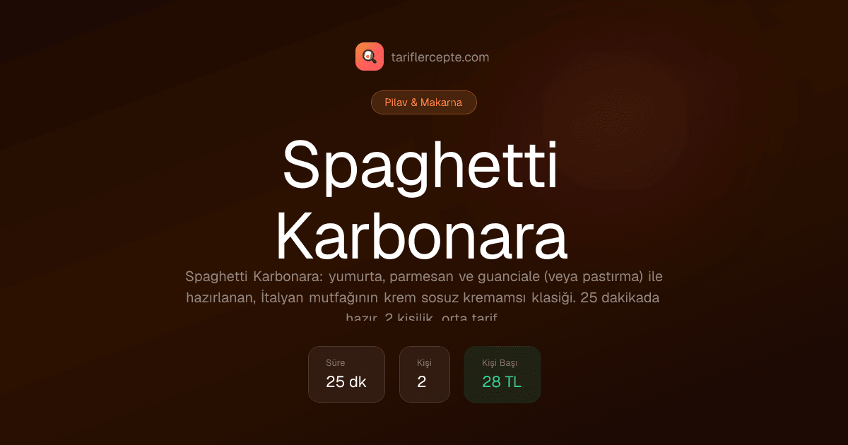 Spaghetti Karbonara tarifi