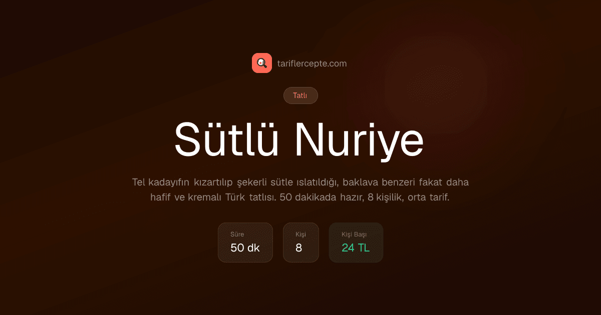 Sütlü Nuriye tarifi