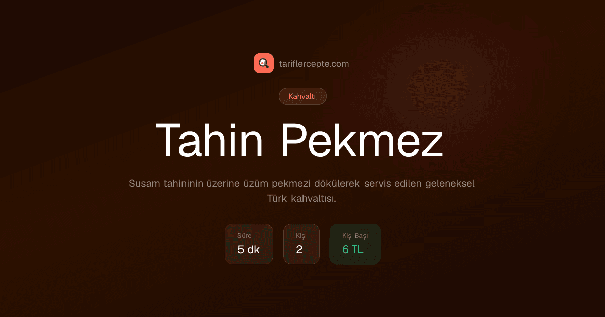 Tahin Pekmez tarifi