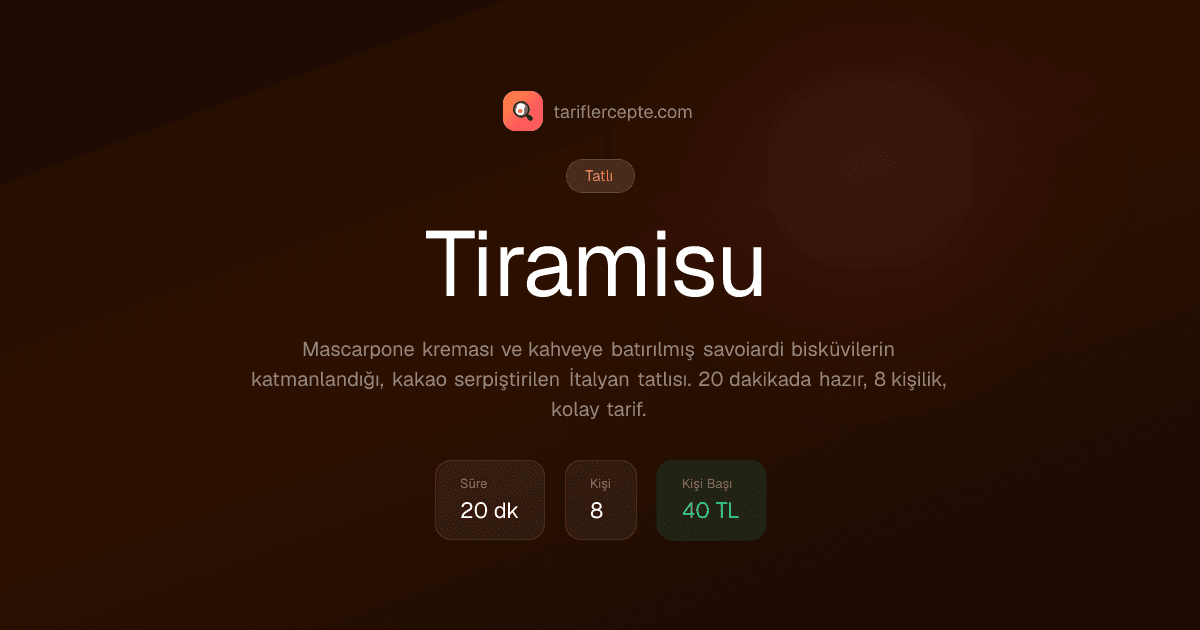 Tiramisu tarifi