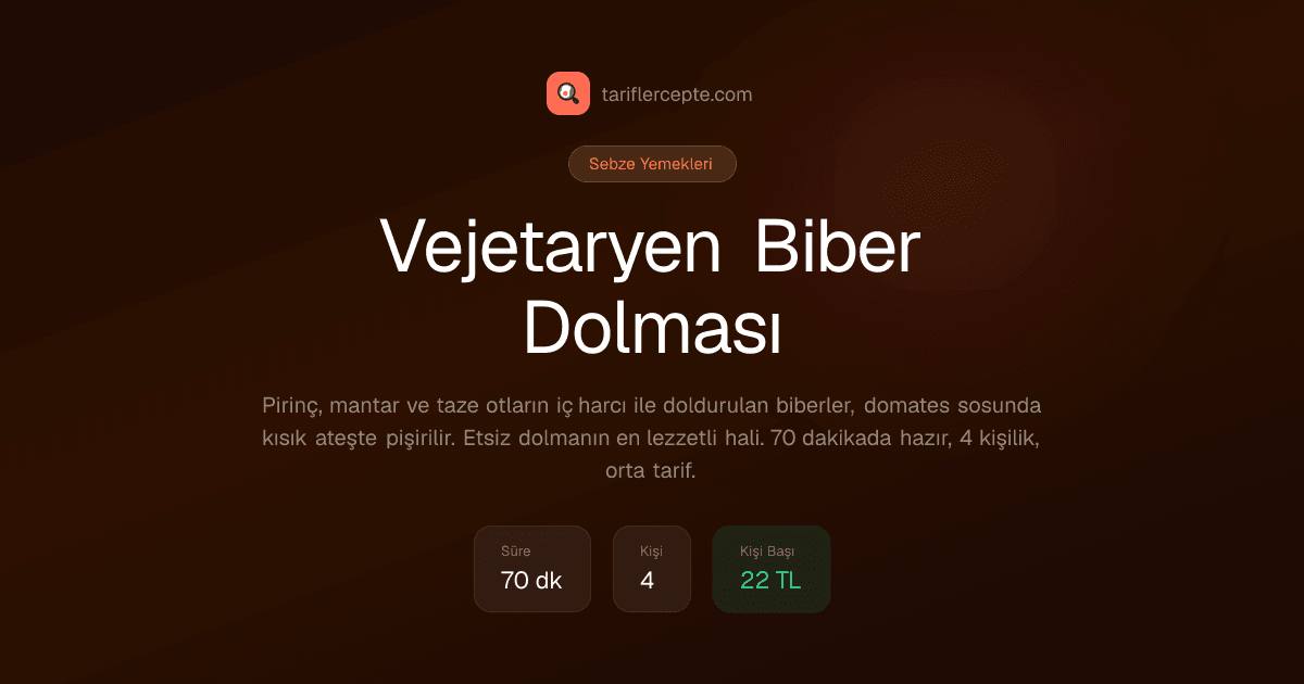 Vejetaryen Biber Dolması tarifi
