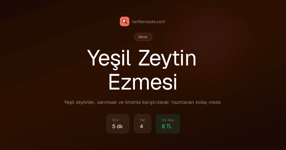 Yeşil Zeytin Ezmesi tarifi