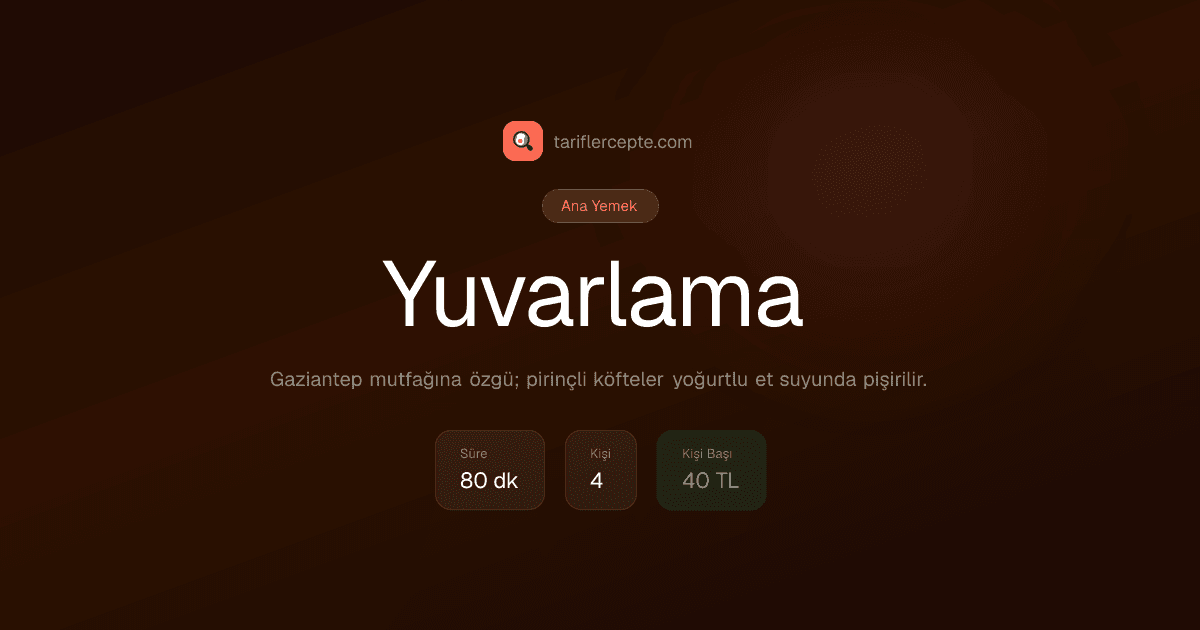 Yuvarlama tarifi