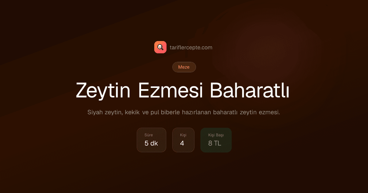 Zeytin Ezmesi Baharatlı tarifi
