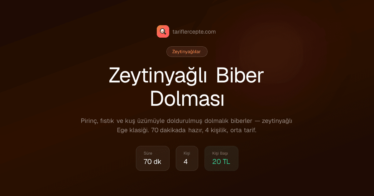 Zeytinyağlı Biber Dolması tarifi