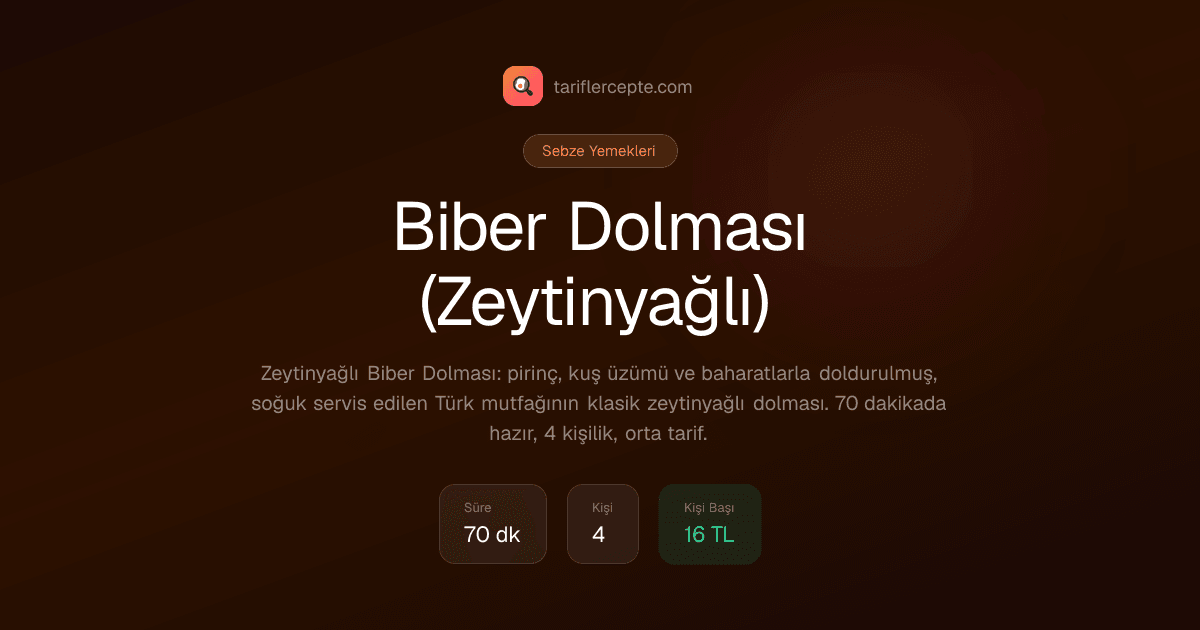 Biber Dolması (Zeytinyağlı) tarifi