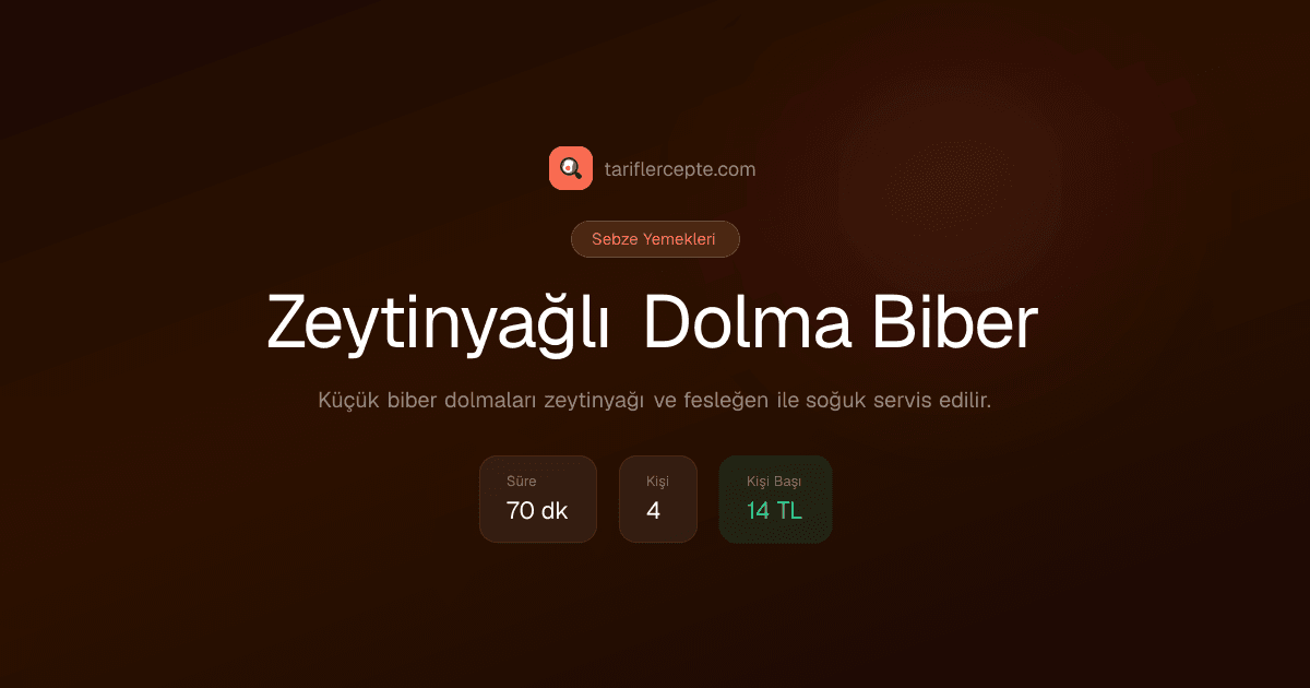 Zeytinyağlı Dolma Biber tarifi