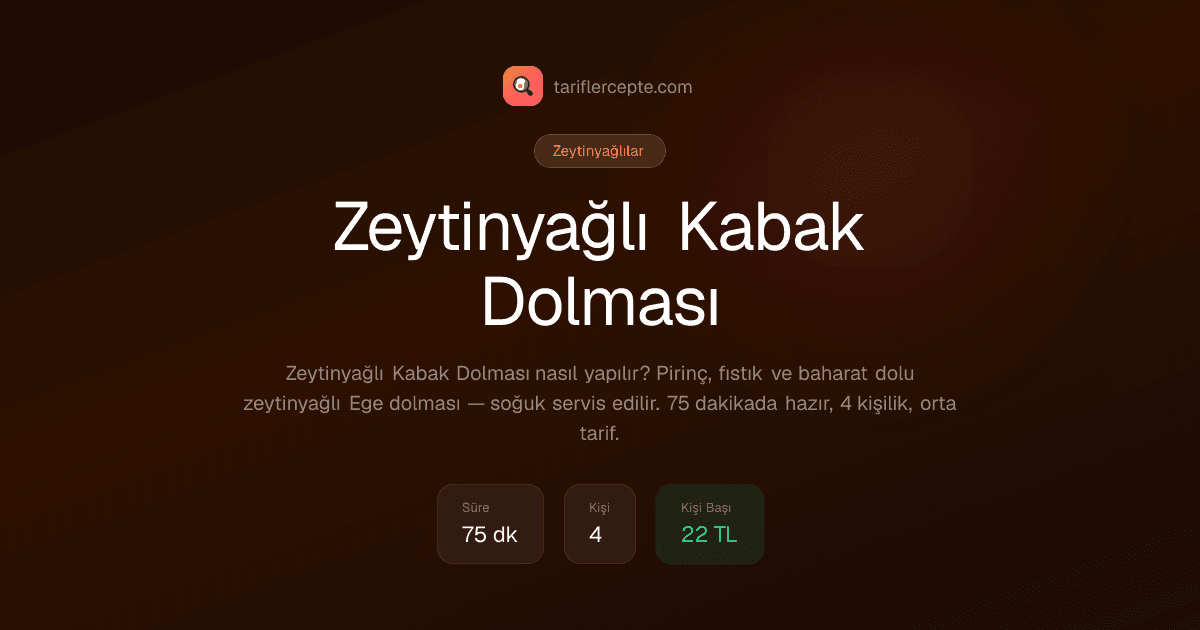 Zeytinyağlı Kabak Dolması tarifi