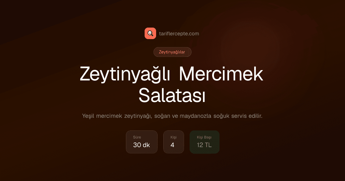 Zeytinyağlı Mercimek Salatası tarifi