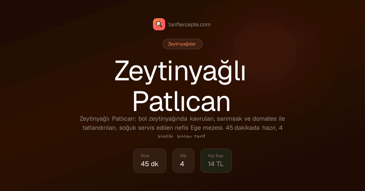 Zeytinyağlı Patlıcan tarifi