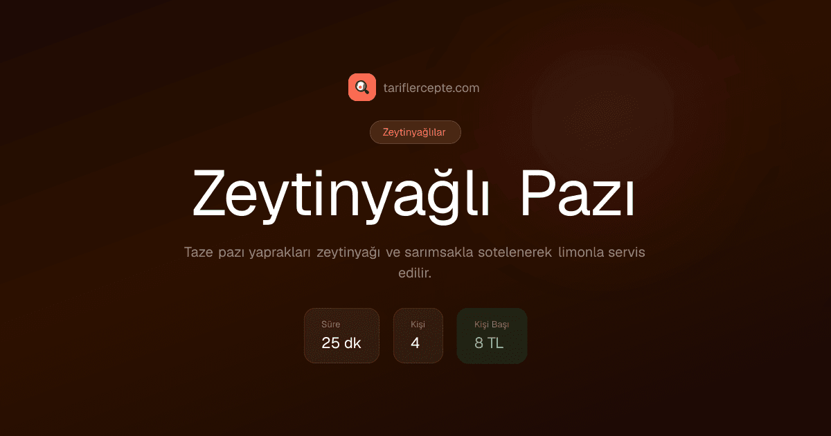 Zeytinyağlı Pazı tarifi