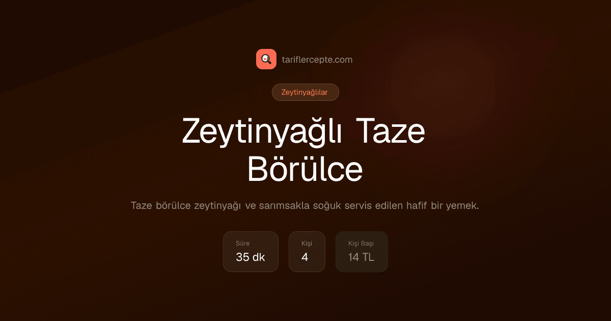 Zeytinyağlı Taze Börülce tarifi